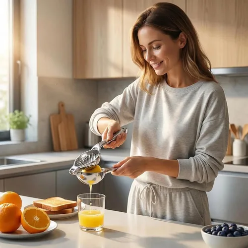 Miniatura 8 de WUJIE Exprimidor manual ligero de cítricos, prensa manual de limón y lima con gran capacidad, fácil de apretar prensa profesional de frutas