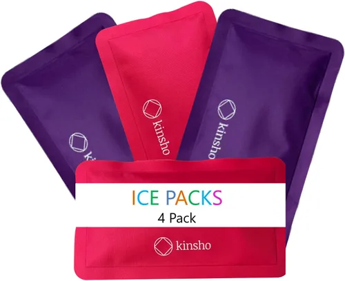 Miniatura 8 de kinsho Bolsa de hielo para niños, bolsa y cajas Bento, bolsas delgadas suaves reutilizables y congelables para viajes, escuela, trabajo