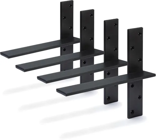 Miniatura 11 de Soporte de encimera colgante gratuito de 8 pulgadas de largo x 2.5 pulgadas de ancho, paquete de 2 soportes de estante de pared flotante oculto