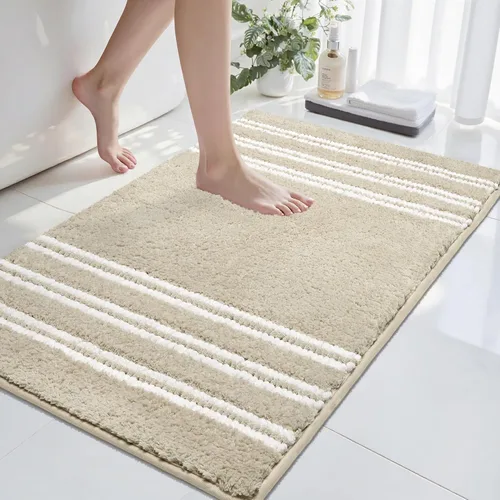 Miniatura 14 de Alfombras de baño antideslizantes, lavables, de 24 x 17 pulgadas, ultra suaves, súper absorbentes, para suelo de baño, alfombra de baño de chenilla