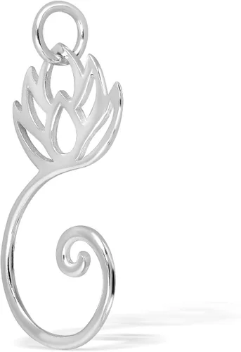 Miniatura 3 de WithLoveSilver de plata de ley 925Buda Swirl colgante de flor de loto
