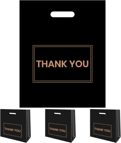 Miniatura 6 de 100 bolsas de agradecimiento de plástico de 12 x 15 pulgadas para pequeñas empresas, para tiendas, boutiques, fiestas, regalos, ropa y más, bolsas