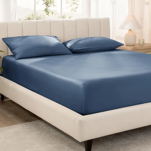 Miniatura 21 de Bare Home Sábana Bajera Ajustable de Satén de Algodón 100% Orgánico - 400 Hilos - Tejido de Satén Suave - Transpirable y Refrescante - Lujo de Hotel