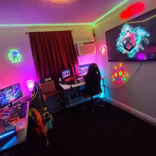 Miniatura 7 de GGK Majora's Mask - Letrero LED de neón LoZ para decoración de pared de habitación, regalos para gamers, máscara de Zelda, decoración de sala