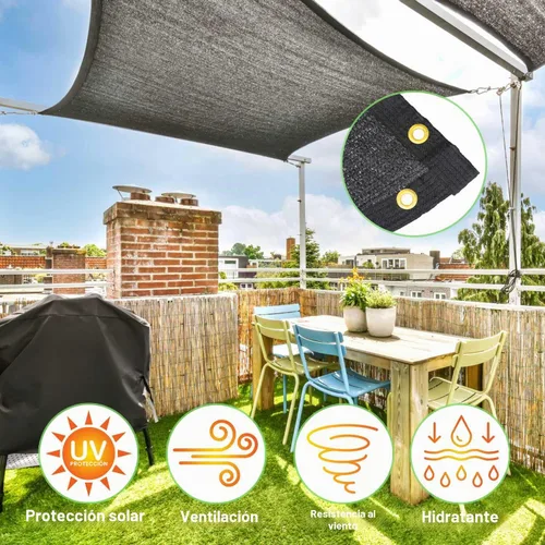Miniatura 3 de Mklsit Garden - Tela de sombra del 40 %, lona de malla de 10 x 20 pies con ojales de latón reforzados, cubierta de tela negra para protección solar