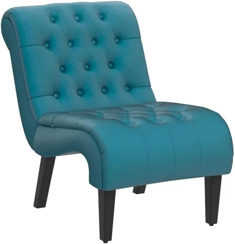 Miniatura 5 de Sillón decorativo de terciopelo para sala de estar, silla de ocio moderna con respaldo copetudo, silla auxiliar sin brazos para interiores, silla