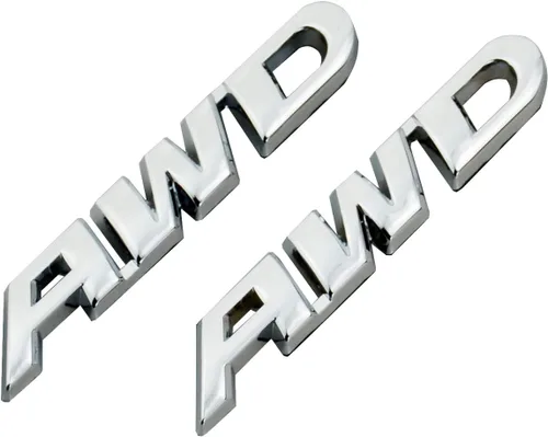 Miniatura 2 de 2 calcomanías de metal para puerta de maletero y maletero de AWD con placa de identificación 3D para automóvil 4x4 Off Road 4WD (negro)