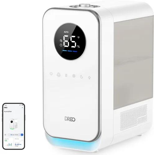 Miniatura 9 de Dreo Humidificadores para recámara, humidificador inteligente de niebla fría silencioso de llenado superior para habitación grande del hogar, Blanco