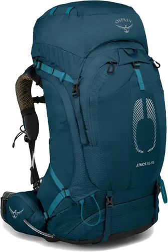 Osprey Atmos AG 65L Mochila de mochilero para hombre, azul venturi, S/M Venturi Azul