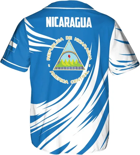 Miniatura 2 de Leprints - Camiseta de béisbol nicaragua personalizada con nombre de camiseta de béisbol nicaragüense para hombres y mujeres