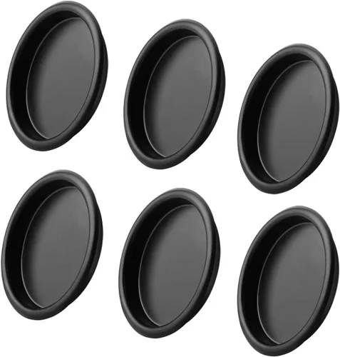 Miniatura 13 de Paquete de 14 tiradores de dedo para puerta de armario de bronce frotado con aceite - Tirador de dedo redondo de 2-1/8" para puerta corredera, Oil