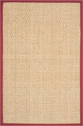 Miniatura 112 de Safavieh Natural Fiber NF114P - Alfombra redonda de hierba marina, tejido de canasta, con borde, de 244 cm, color gris Natural/ gris