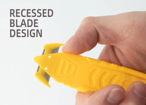 Miniatura 2 de T TOVIA Cuchillo Cortador de Cajas de Seguridad de Hoja de Acero Inoxidable Empotrada Oculta, Abridor de Paquetes Cortador de Plástico para Caja
