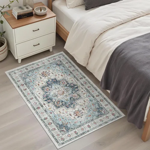 Miniatura 313 de Madane Tapete lavable de 2 x 10 pies para pasillo, cocina, recibidor, clásico, suave, antideslizante para interiores, casa de campo, baño, sala