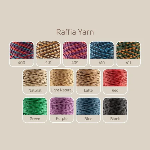 Miniatura 7 de Sensy Premium - Hilo de rafia multicolor (185 yardas, 100% papel, 400)