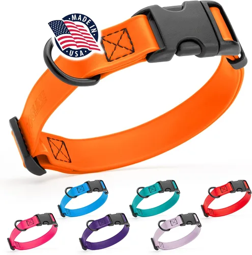 Miniatura 35 de Dogline Biothane - Collar impermeable para perro con hebilla de liberación rápida, resistente cincha de nailon recubierta con resistente y a prueba