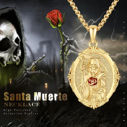 Miniatura 62 de Collar con colgante de plata de ley 925 con medalla de San Patrón, joyería religiosa para hombres y mujeres, con cadena de acero inoxidable 316L