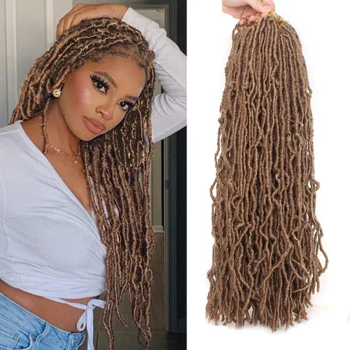 Miniatura 26 de Youngther Cabello sintético de ganchillo de 24 pulgadas, 6 unidades, 84 soportes, extensibles, cabello de ganchillo suave de diosa, cabello 1b