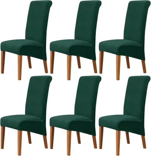 Miniatura 29 de Stretch Velvet Dining Chair Slipcovers Solid Color Armless Chair Cover with Elastic Bottom for Dining Room Kitchen Banquet (Blue, Set of 2)