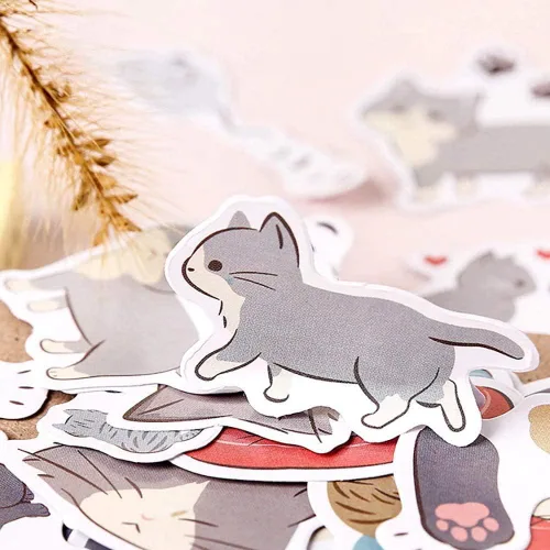 Miniatura 2 de Calcomanías de tamaño pequeño para laptop, 45 piezas de Doraking en caja, decoración de gatos súper lindos para laptop, planificadores, álbumes