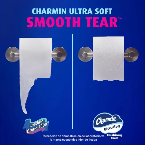 Miniatura 9 de Charmin Papel higiénico ultra suave y acolchado al tacto, 30 familias Mega = 153 rollos regulares, 2 capas, blanco