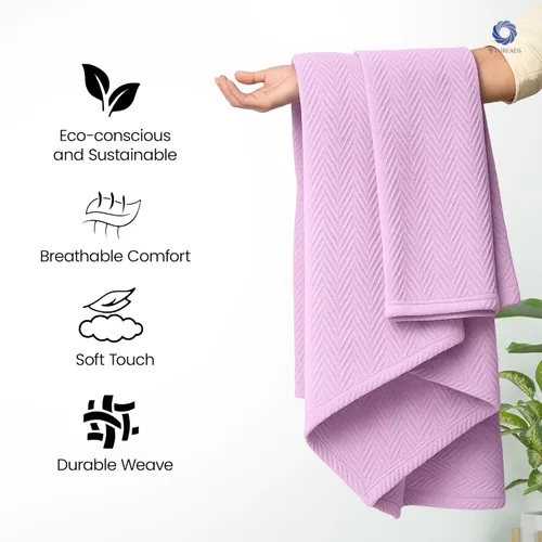 Miniatura 3 de Manta multiusos 100% de algodón de fibra extralarga, suave y transpirable, ligera para todas las estaciones, para sofá, sofá, cama, lavable a Espiga