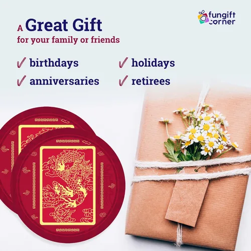 Miniatura 4 de Bandera de prosperidad con amuleto de dragón Feng Shui, símbolo de Feng Shui de victoria y suerte, juego de 5 calcomanías decorativas, 4.3 pulgadas
