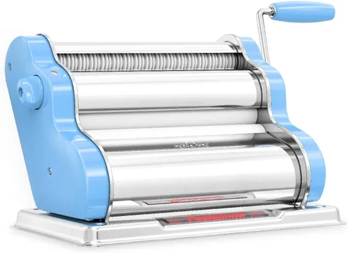 Miniatura 15 de PASTALINDA Máquina para hacer pasta Classic 260, rodillos de 10.2 in de ancho, 9 posiciones de grosor, 2 posiciones de corte, acero inoxidable, Lila