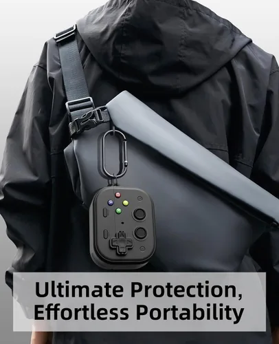 Miniatura 7 de TiMOVO Funda para AirPods Pro 3 (2025) con clip de bloqueo seguro, cubierta protectora a prueba de golpes de concha dura con diseño de consola