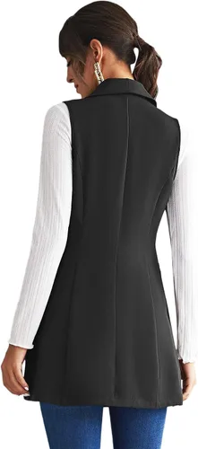 Miniatura 2 de Verdusa - Chaleco elegante con cuello chal y doble botonadura para mujer