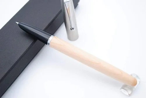 Miniatura 2 de JINHAO 51A - Pluma estilográfica de madera con tapa de acero (arce duro, punta extrafina, 0.015 in)