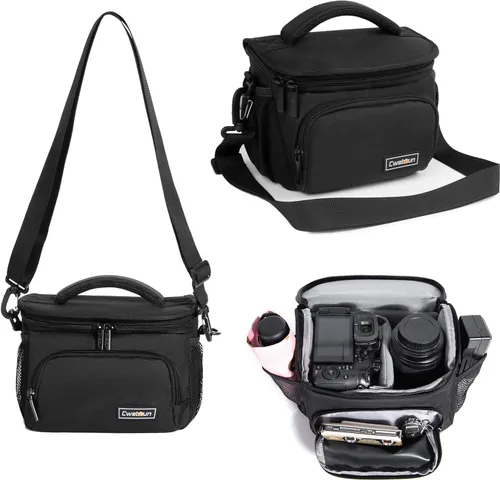 Cwatcun Bolso bandolera para cámara pequeña, bolsa bandolera para cámara, impermeable, para fotografía de viaje, para Canon, Nikon, Sony, Fuji