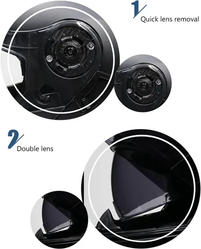 Miniatura 5 de Casco modular de motocicleta de cara completa, casco abierto con doble visera extraíble forro para adultos, hombres y mujeres, motocross Cruiser