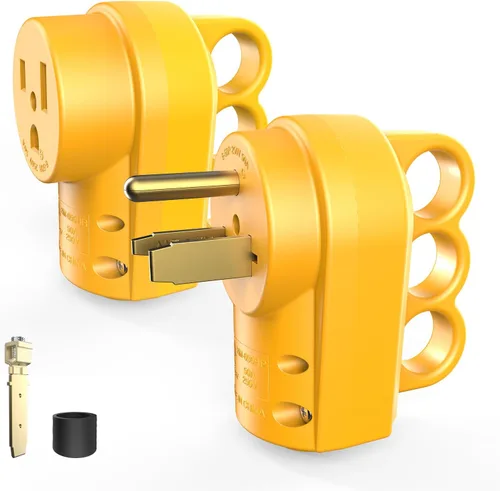 Miniatura 9 de RVGUARD Receptáculo de montaje en superficie NEMA 6-50R de 50 amperios, toma de corriente de 125/250 voltios, amarillo, certificación ETL