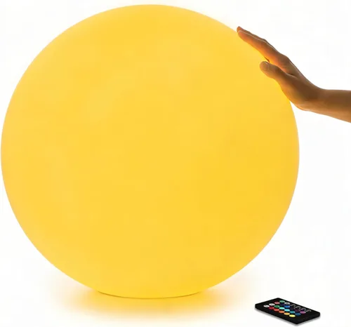 Miniatura 12 de Lámpara de pie con forma de globo, luz LED de bola de 14 pulgadas con control remoto, 16 colores RGB, regulable, recargable, lámpara de globo