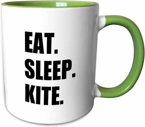 Miniatura 11 de 3dRose Eat Sleep Kite - Kitesurf kitesurf kitesurf surf 11oz Bicolor Negro Taza