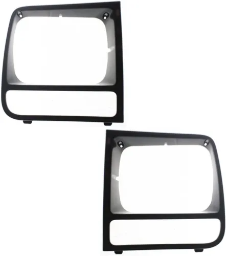 Miniatura 6 de Para Jeep Cherokee 1998 1999 2000 2001 Bisel de faro delantero lado del conductor Negro brillante Modelos limitados/clásicos Reemplazo