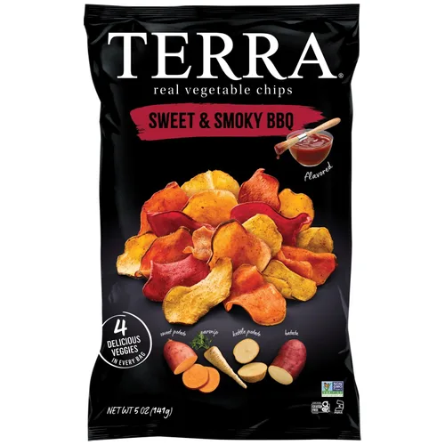 Miniatura 22 de Terra Papas fritas vegetales, Patatas dulces cortadas en ondas con sal marina, 5 onzas