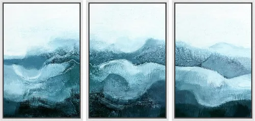 Miniatura 143 de NWT Lienzo enmarcado para pared, juego de arte en acuarela pastel, bosque de montaña oscura, naturaleza silvestre, ilustraciones de arte moderno