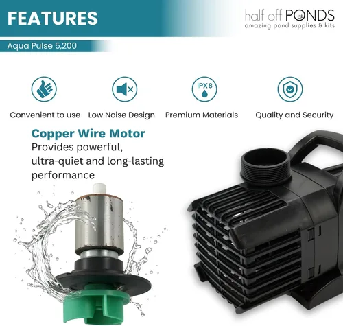 Miniatura 3 de HALF OFF PONDS Aqua Pulse Series - Bombas sumergibles de tracción híbrida de 550 gal/hr a 12,500 gal/hr Cable de 33 pies