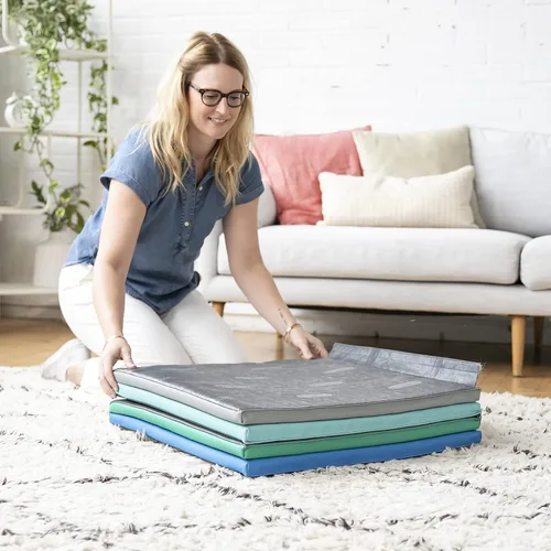 Miniatura 10 de ECR4Kids SoftZone Quad Fold-N-Go Activity Mat, Folding Playmat, Contemporary