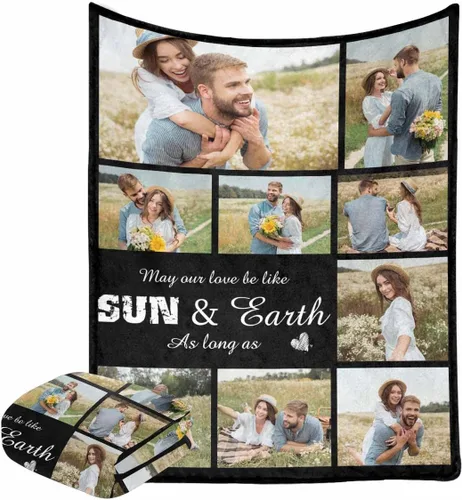 Miniatura 43 de Manta personalizada con fotos, manta personalizada con retrato familiar para padres, niños, perros y familia, manta personalizada para un día