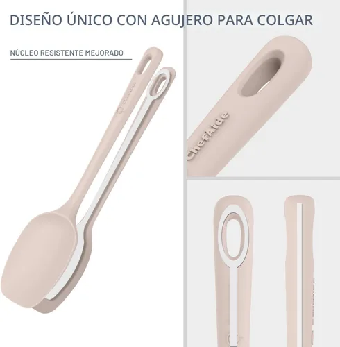 Miniatura 3 de ChefAide Juego de 5 espátulas de silicona, espátulas de goma de grado alimenticio, mango fuerte mejorado con agarre ergonómico, resistente al calor