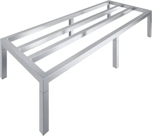 60 pulgadas de largo x 24 pulgadas de ancho | Altura: 12 pulgadas fuera del piso de aluminio | Almacenamiento en restaurantes, cocinas y garajes y