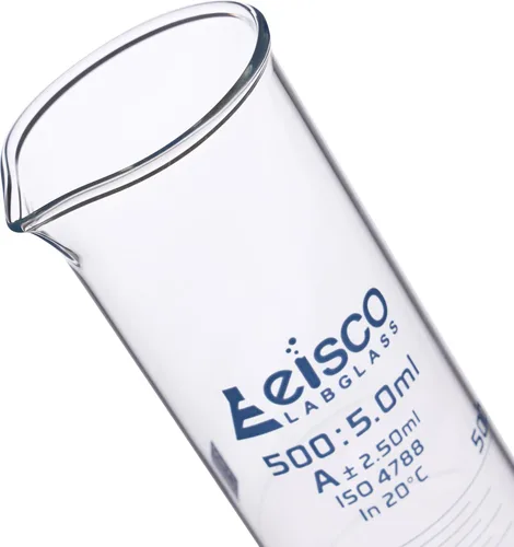 Miniatura 3 de Cilindro graduado, 16.9 fl oz - Tolerancia Clase A ± 0.1 fl oz - Base hexagonal - Graduaciones azules - Vidrio de borosilicato 3.3 - Eisco Labs