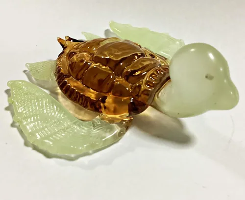 Miniatura 8 de Adorno de muñeca de cristal marrón naranja de tortuga marina gigante hecho a mano decorativo jardín