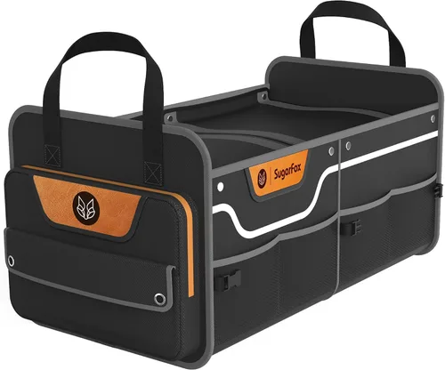 Miniatura 9 de SugarFox Organizador de maletero para coche todoterreno, organizador de cajuela impermeable resistente, organizador de coche plegable y colapsable