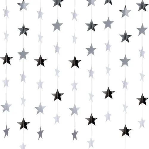 Miniatura 21 de Patelai Guirnalda de estrellas con purpurina 2026, decoración de graduación de 130 pies, pancarta colgante de estrella para fiesta, cumpleaños