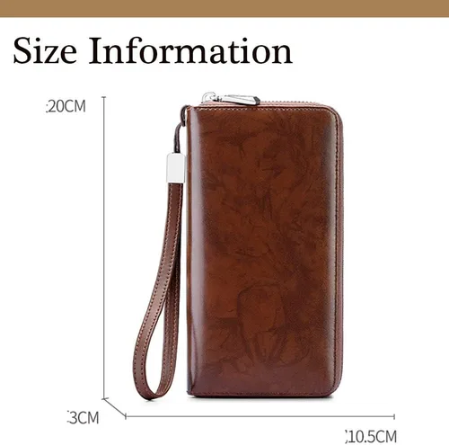 Miniatura 7 de DKKD Cartera unisex antifraude de tarjetas de crédito con múltiples compartimentos, cartera para mujer, con bloqueo Rfid, de piel auténtica, 24