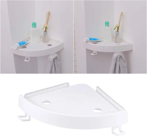 Miniatura 8 de Estante de pared con ventosa, estante colgante de esquina para ducha, baño, estante para colgar sin perforación, cesta de almacenamiento de baño